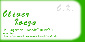 oliver koczo business card